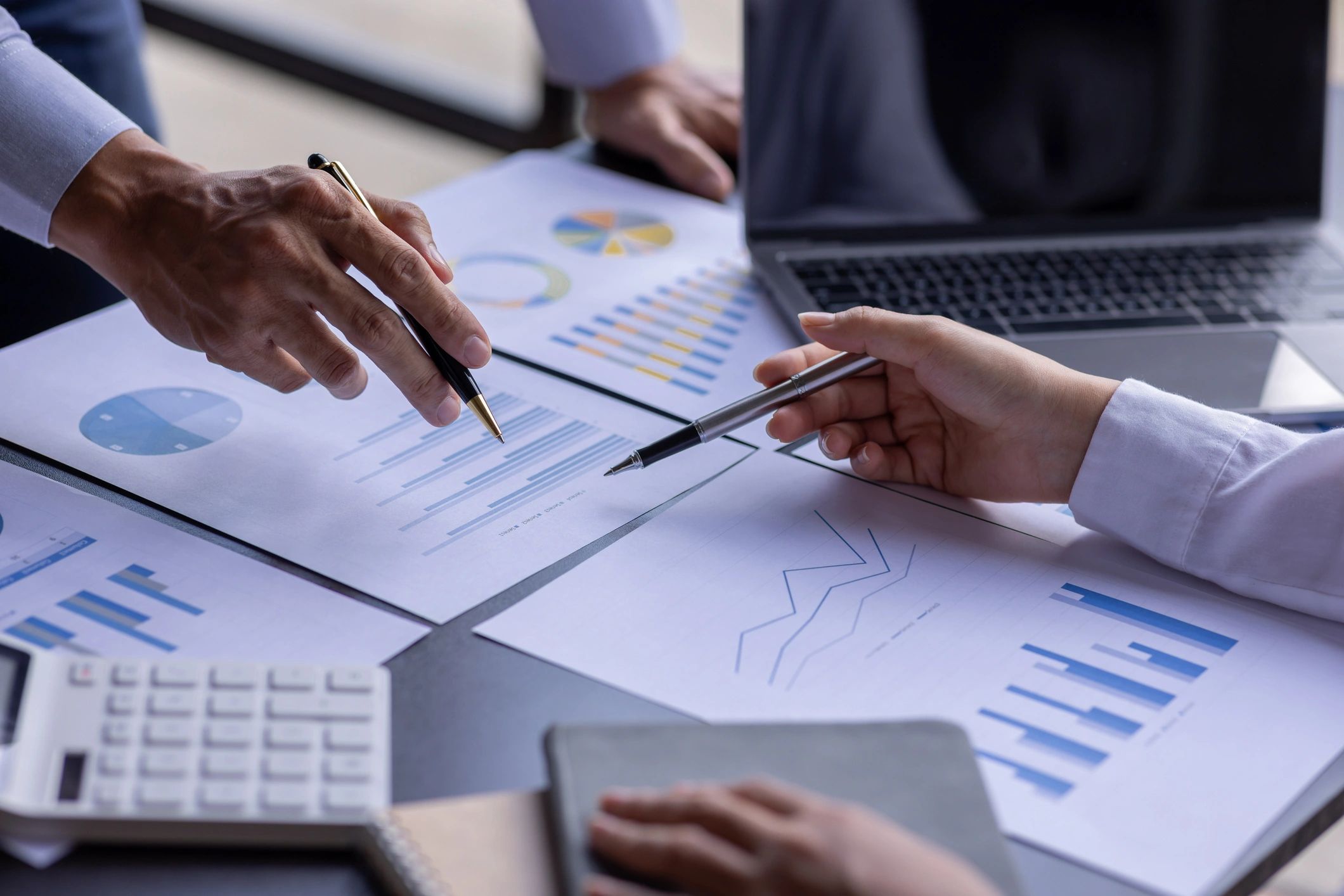 Bookkeeper organizing financial records